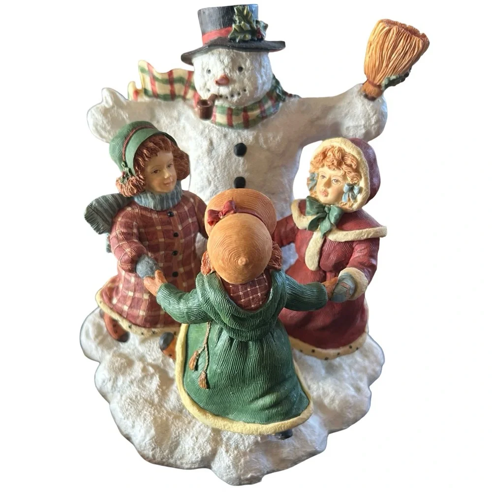 Vtg 1998 Susan Winget Merry Round Snowmen #4 Figurine by Lang & Wise W/ Box